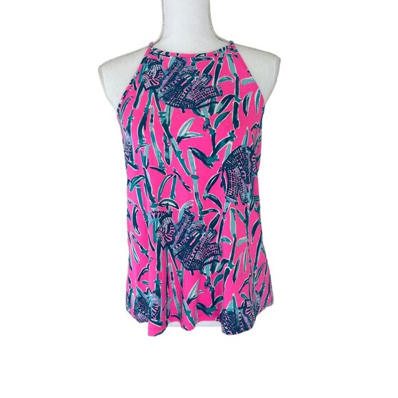 Lilly Pulitzer NWOT Size XS Pink Elephant Sleeveless Top - Picture 2 of 12